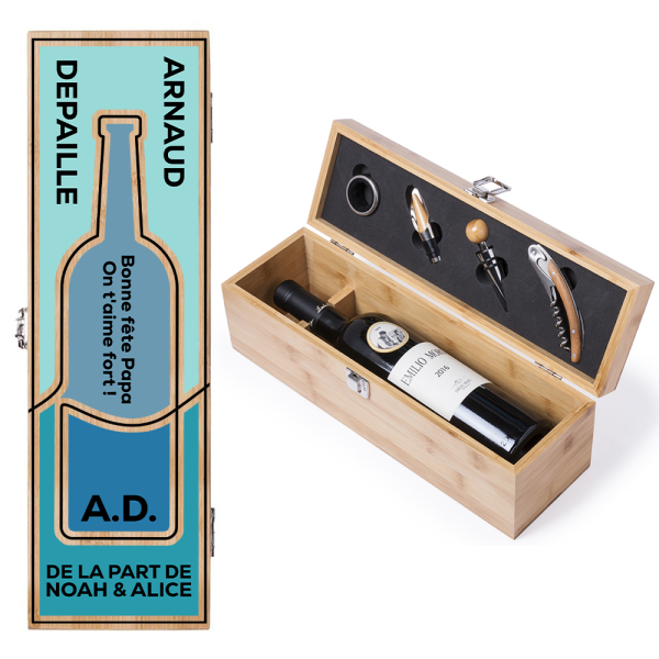 Coffret sommelier bouteille de vin
