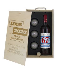 Coffret vin et pétanque Anniversaire personnalisé