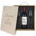 Coffret cadeau vin : 2 verres à pied et une bouteille de vin personnalisés