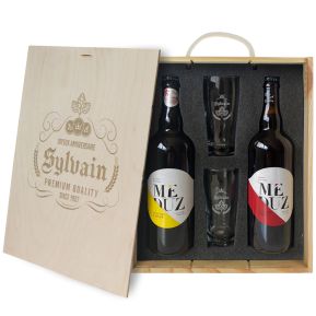 Coffret à bière 4 pièces personnalisé Label Coffret à bière 4 pièces personnalisé Label