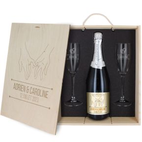 Coffret Champagne personnalisé Alliances Coffret Champagne personnalisé Alliances