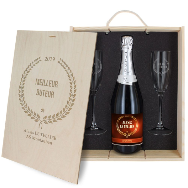 Coffret à champagne personnalisé Award