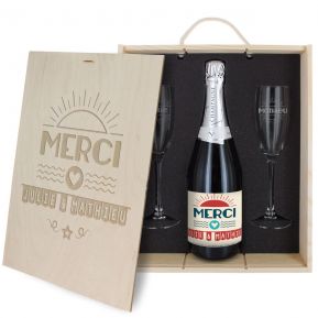 Coffret à Champagne personnalisé Merci