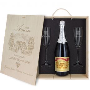 Coffret Champagne personnalisé Duo de flûtes