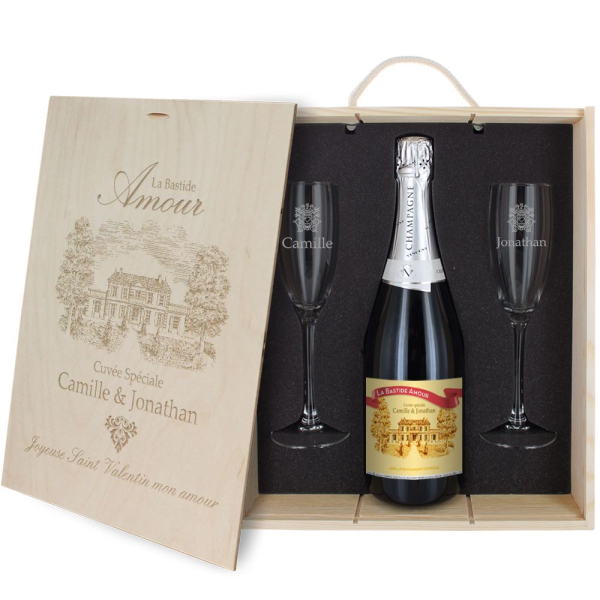 Coffret à Champagne Amour