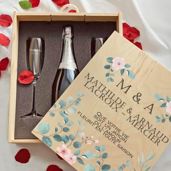 Coffret champagne Aquarelle idéal pour des mariés