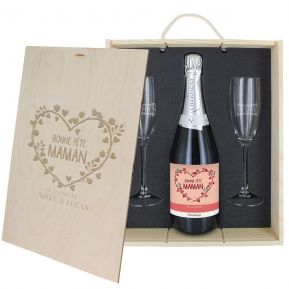 Coffret à Champagne personnalisé Bonne fête Maman