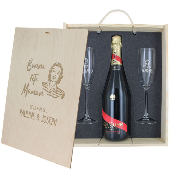 Coffret à Champagne personnalisé Fête des Mères