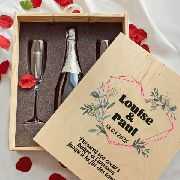 Coffret cadeau champagne pour un mariage
