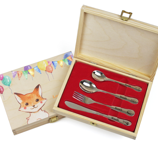 Coffret couverts enfant animaux de la forêt