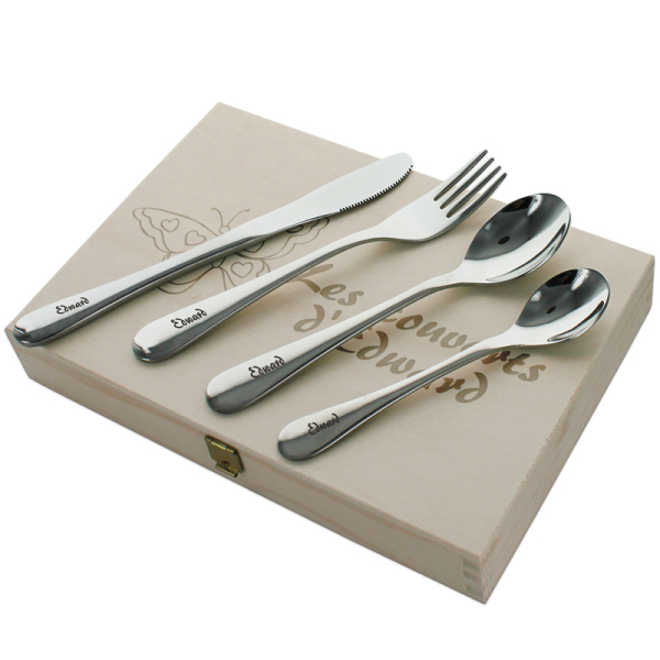 Coffret couverts enfant personnalisé prénom