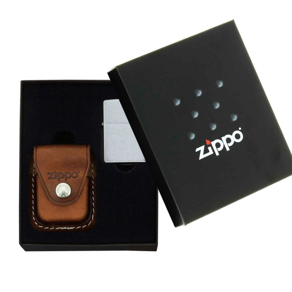 Coffret cadeau zippo avec étui en cuir