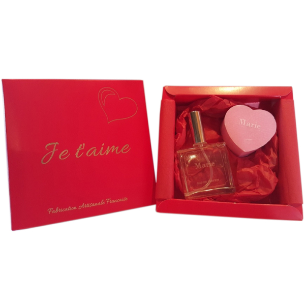 Coffret parfum et savon cur personnalisé