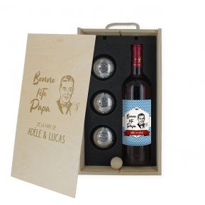 Coffret vin et pétanque personnalisé Fête des Pères