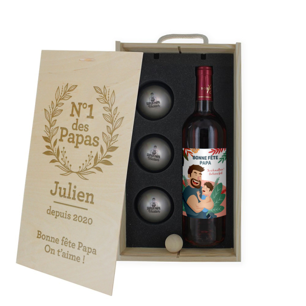 Coffret vin et pétanque Fête des Pères