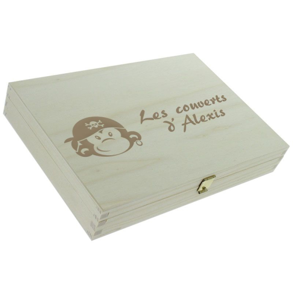Coffret couverts enfant personnalisé pirate