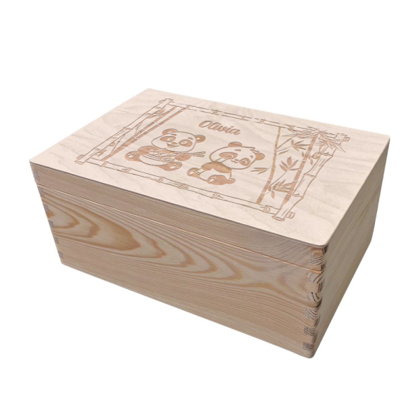 Petit coffret à trésors panda personnalisé