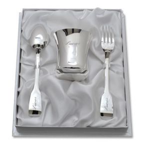 Coffret timbale et couverts contemporain Coffret timbale et couverts contemporain
