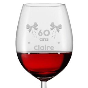 Verre à vin anniversaire gravé