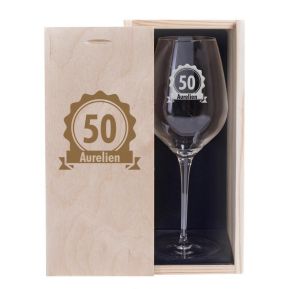 Verre à vin anniversaire gravé