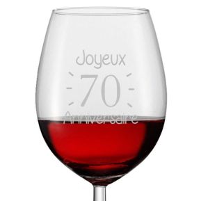 Verre à vin anniversaire gravé