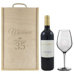 Coffret à vin 2 pièces personnalisé anniversaire