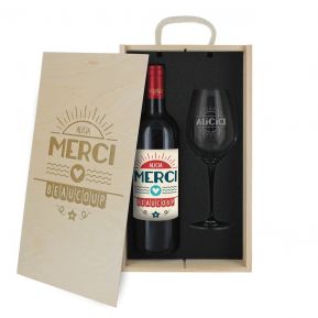 Coffret à vin personnalisé pour la maîtresse