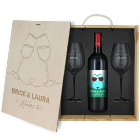 Coffret à vin 3 pièces personnalisé Cheers