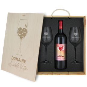 Coffret à vin 3 pièces personnalisé Elixir d'amour