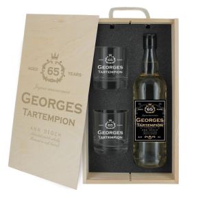 Coffret à whisky 3 pièces personnalisé Anniversaire