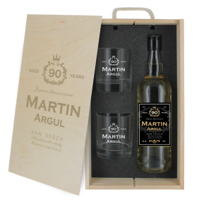 Coffret à whisky 3 pièces personnalisé Anniversaire