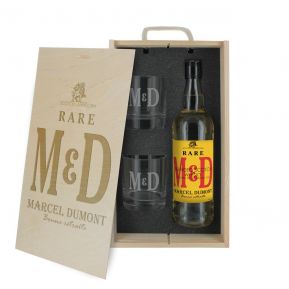 Coffret à whisky 3 pièces personnalisé Initiales