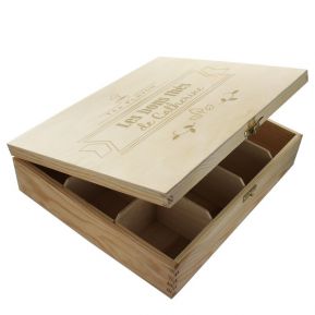Coffret à thé design 12 compartiments gravé Coffret à thé design 12 compartiments gravé