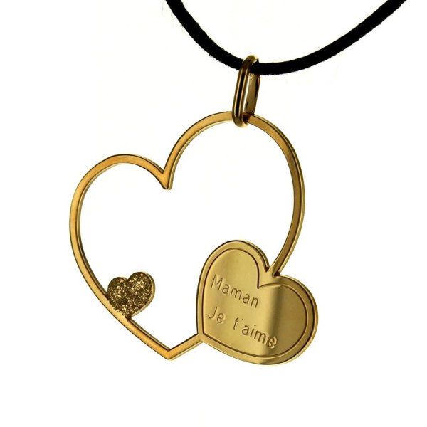 Collier Maman je t'aime plaqué or