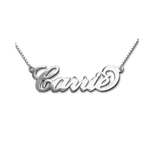 Nom Collier Carrie police Pendentif Personnalisé personnalisé argent or bijoux vente Nom Collier Carrie police Pendentif Personnalisé personnalisé argent or bijoux vente