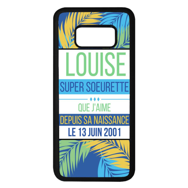 Coque palmeraie personnalisée bleue