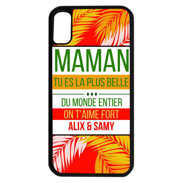 Coque palmeraie personnalisée rouge