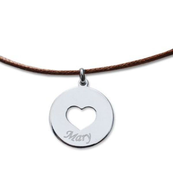 Pendentif jeton ajouré coeur personnalisé