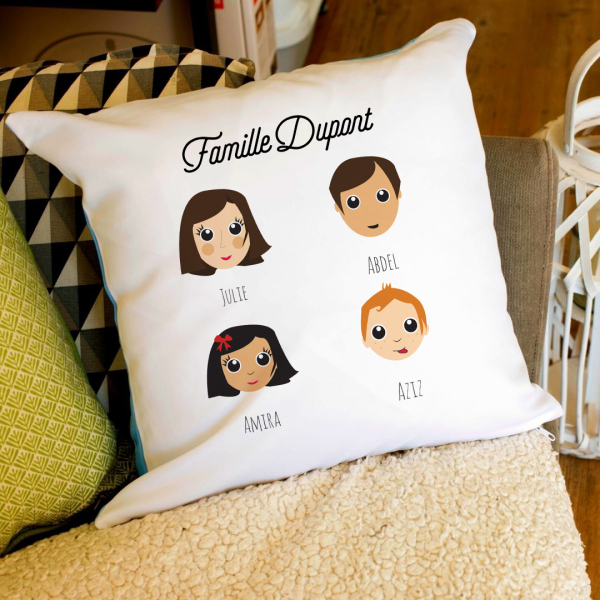 Coussin personnalisé WeAreFamily 3 personnes