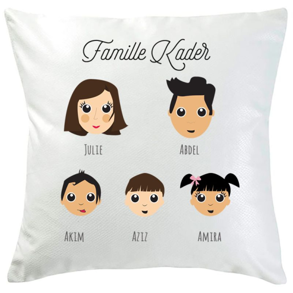 Coussin personnalisé WeAreFamily 5 personnes