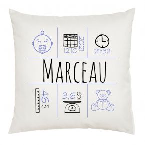 Coussin de naissance personnalisé