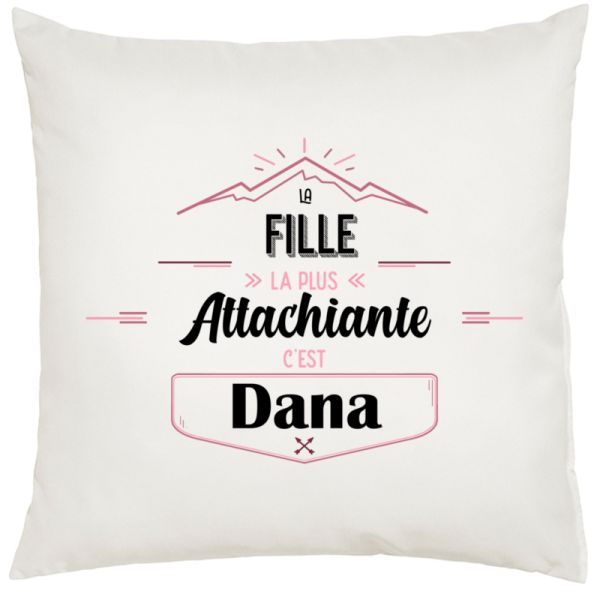 Coussin déco personnalisé texte + motif Aventure