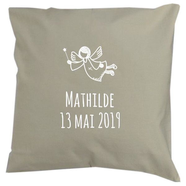 Housse de coussin carrée en coton personnalisée beige