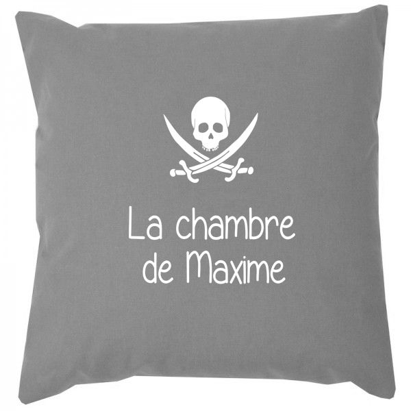 Housse de coussin carrée en coton personnalisée grise