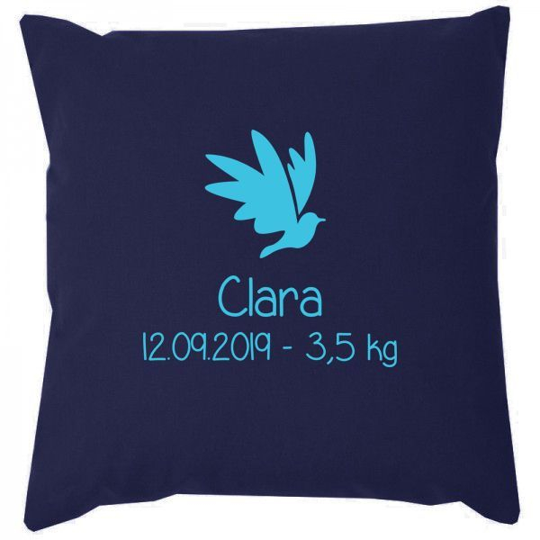 Housse de coussin carrée en coton personnalisée marine
