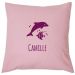 Housse de coussin carrée en coton personnalisée rose