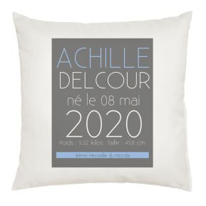 Coussin de naissance design personnalisé