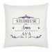 Coussin blanc 40x40cm personnalisé motif Merveille + votre texte