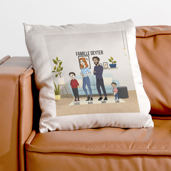 Coussin personnalisé Manga Family