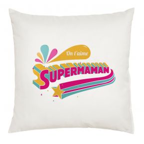 Coussin Super Maman personnalisé prénom